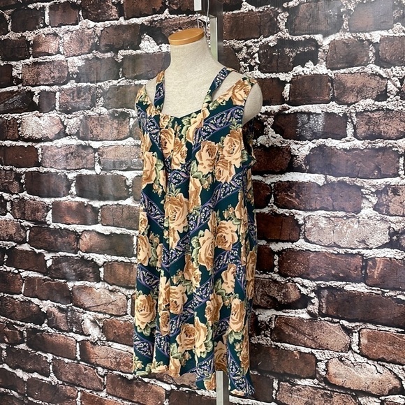 Umgee Dress Floral Cold Shoulder Green Brown Tan Size Small - Picture 4 of 15